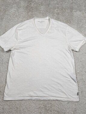 John Varvatos V-Neck Short Sleeve T-Shirt Mens Size Large L Peru Casual Cuff USA
